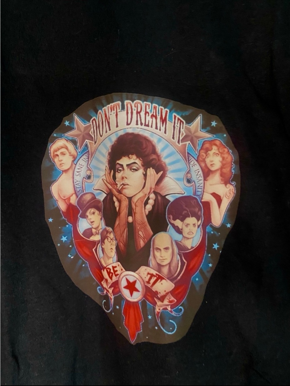 Gildan Black Tee with Colorful 'Don't Dream It' Rock Poster Graphic